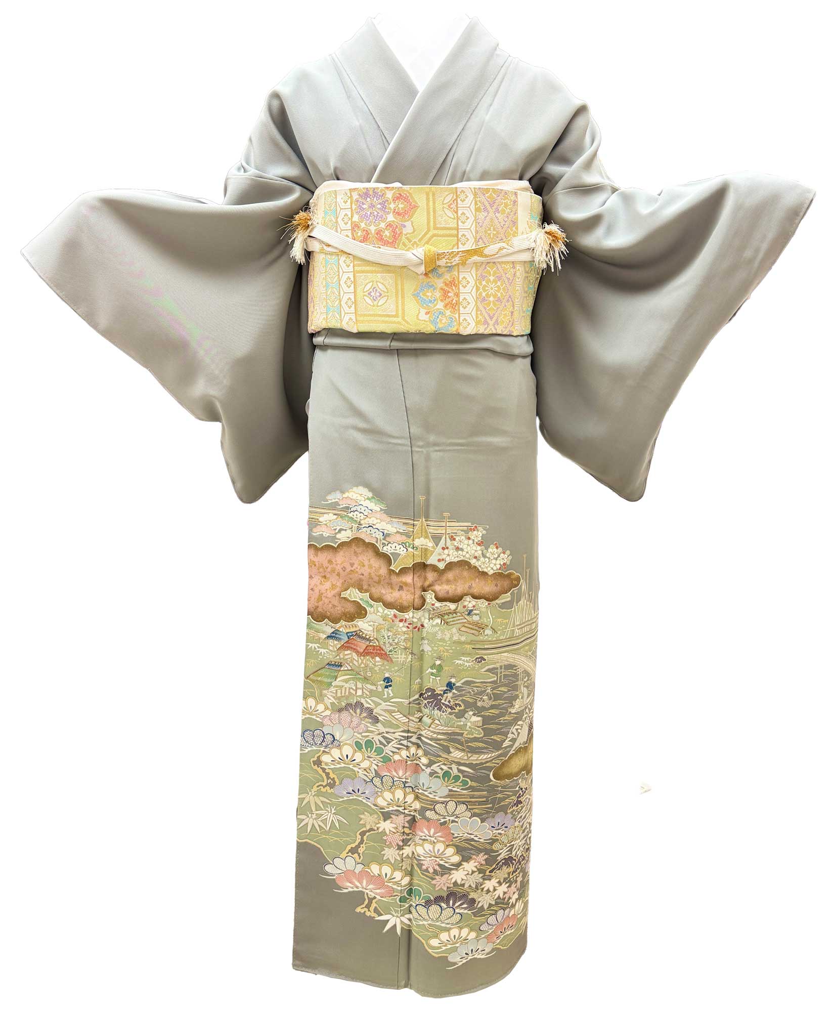 加賀友禅 – 色留袖 – グレー