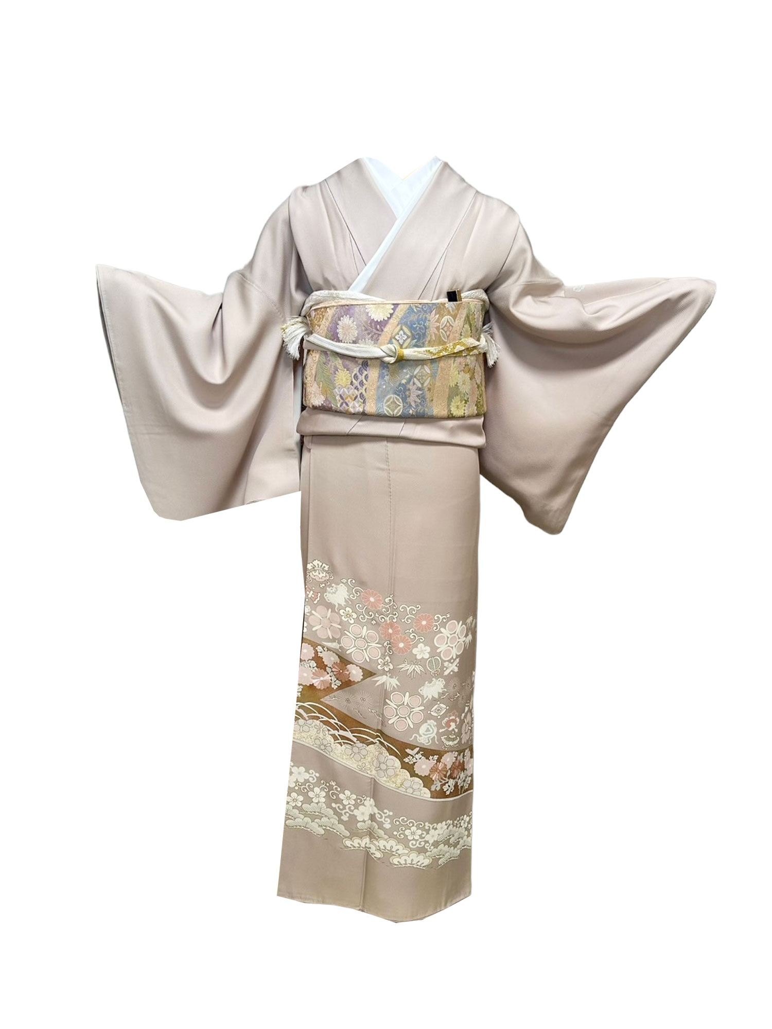 京友禅 – 色留袖 – 薄茶