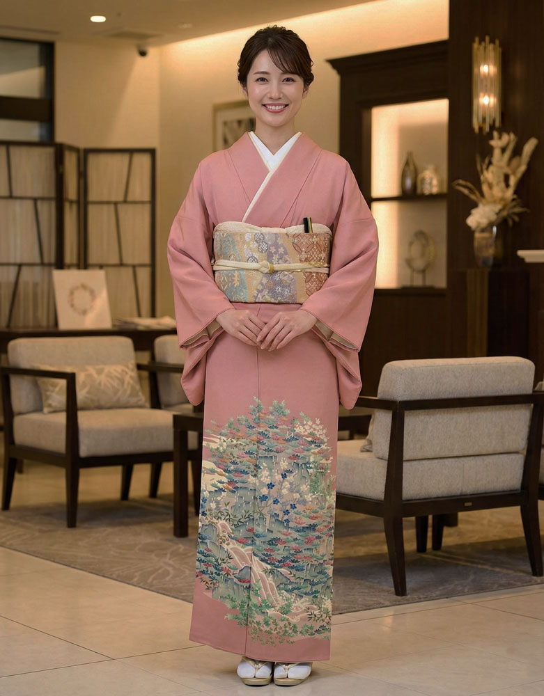 京友禅 – 色留袖レンタル – ピンク2