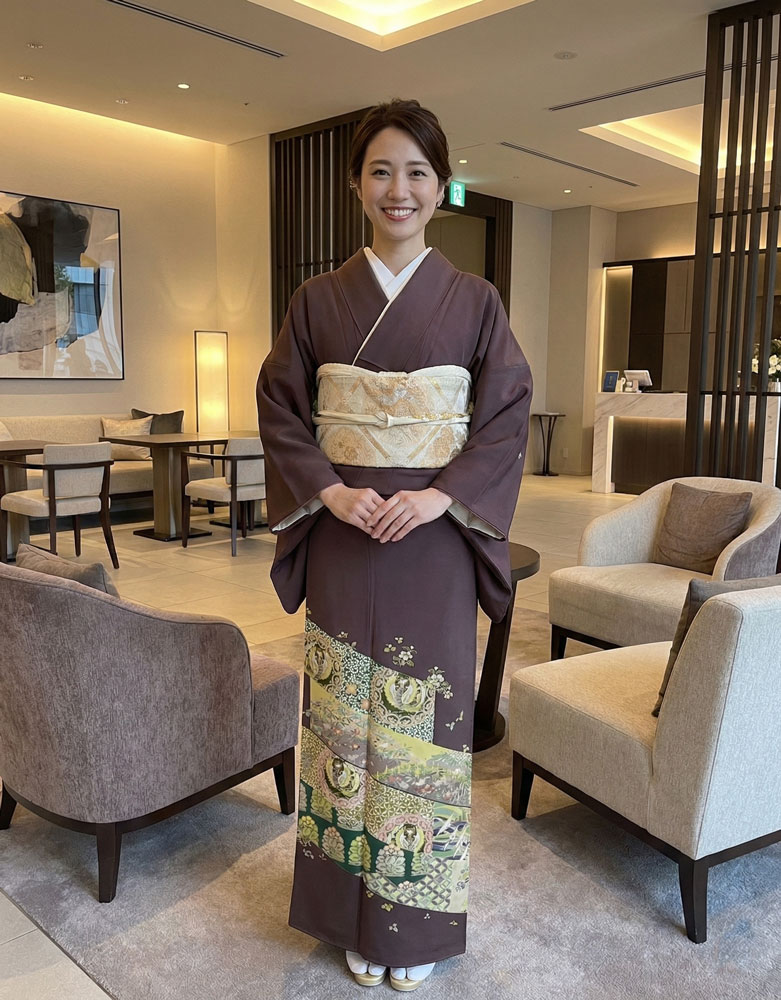 京友禅 – 色留袖レンタル – 茶