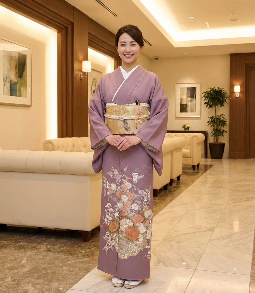 京友禅 – 色留袖レンタル – 紫