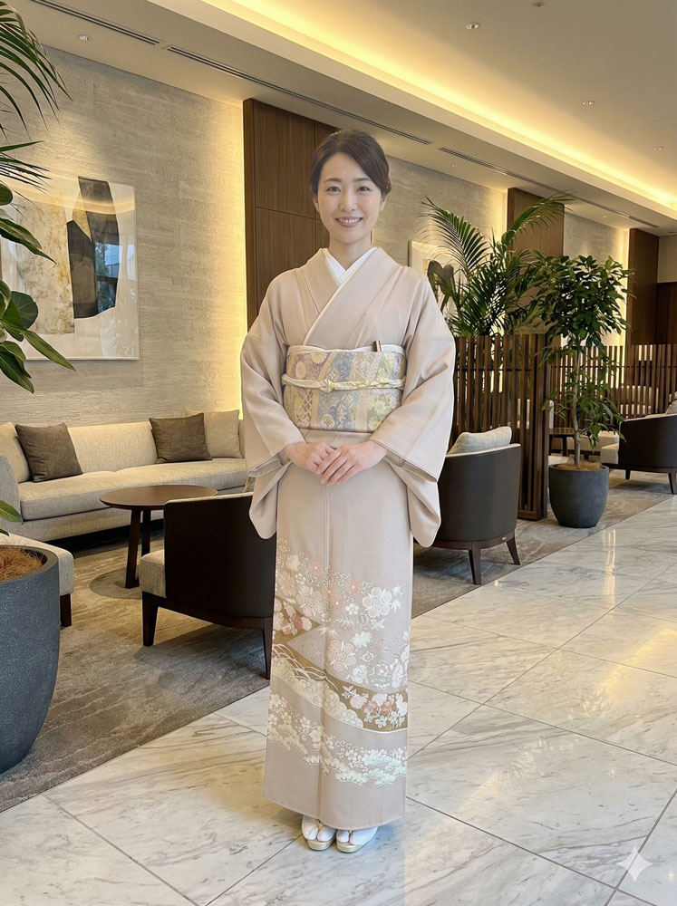 京友禅 – 色留袖レンタル – 薄茶