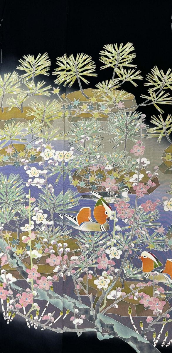 加賀友禅 黒留袖 百貫華峰『小さな松の思い出』 - 濱上呉服店