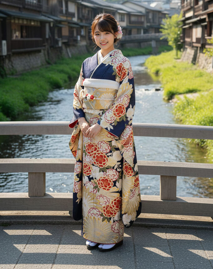 レンタル振袖 – 紺04