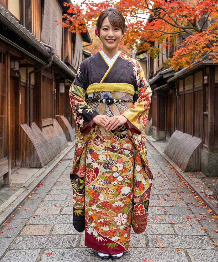 十日町友禅 – 青柳 – 茶01