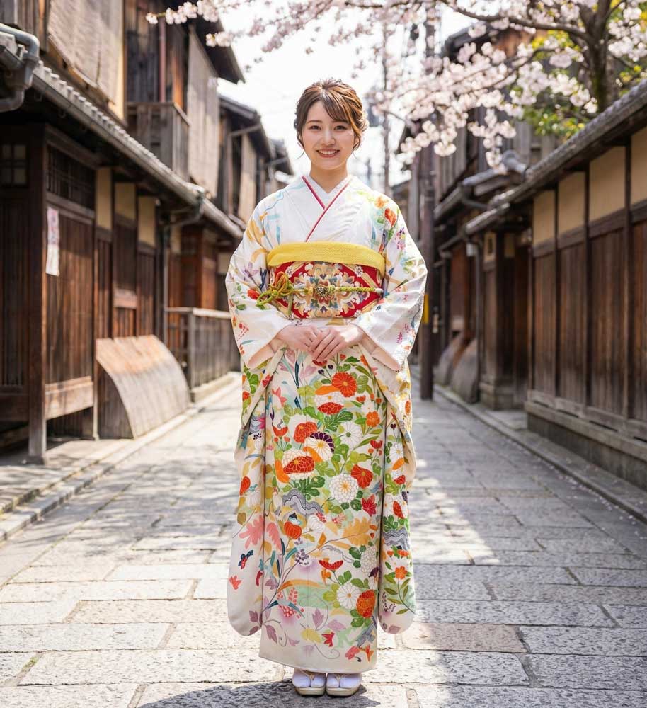 十日町友禅 – 白05