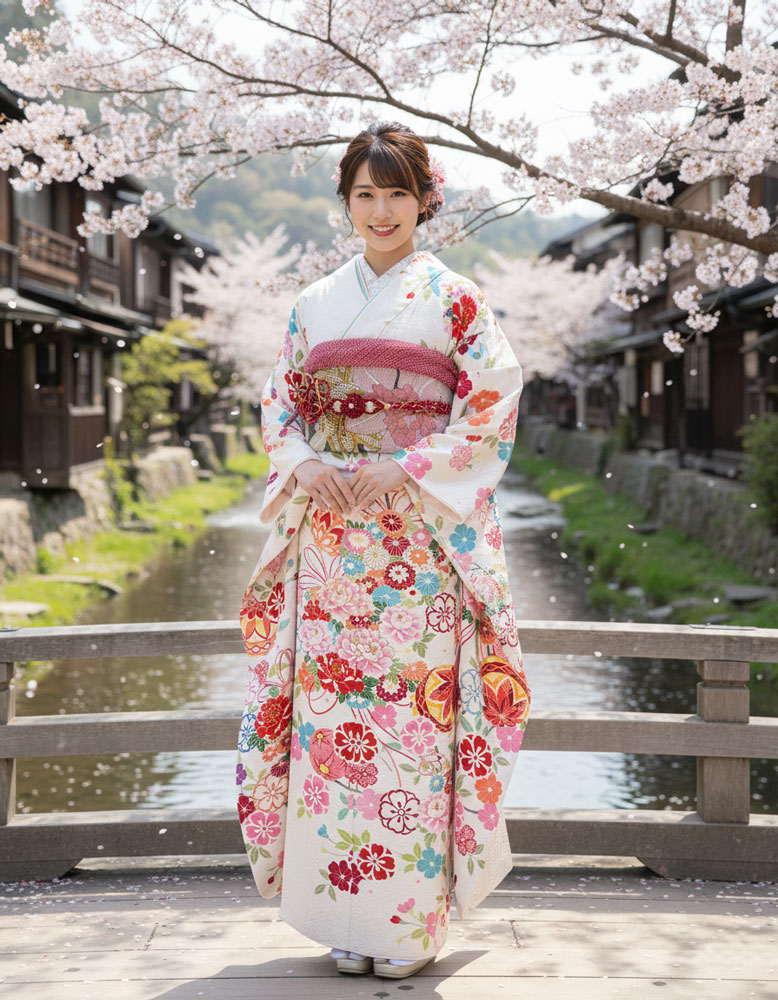 十日町友禅 – 白04