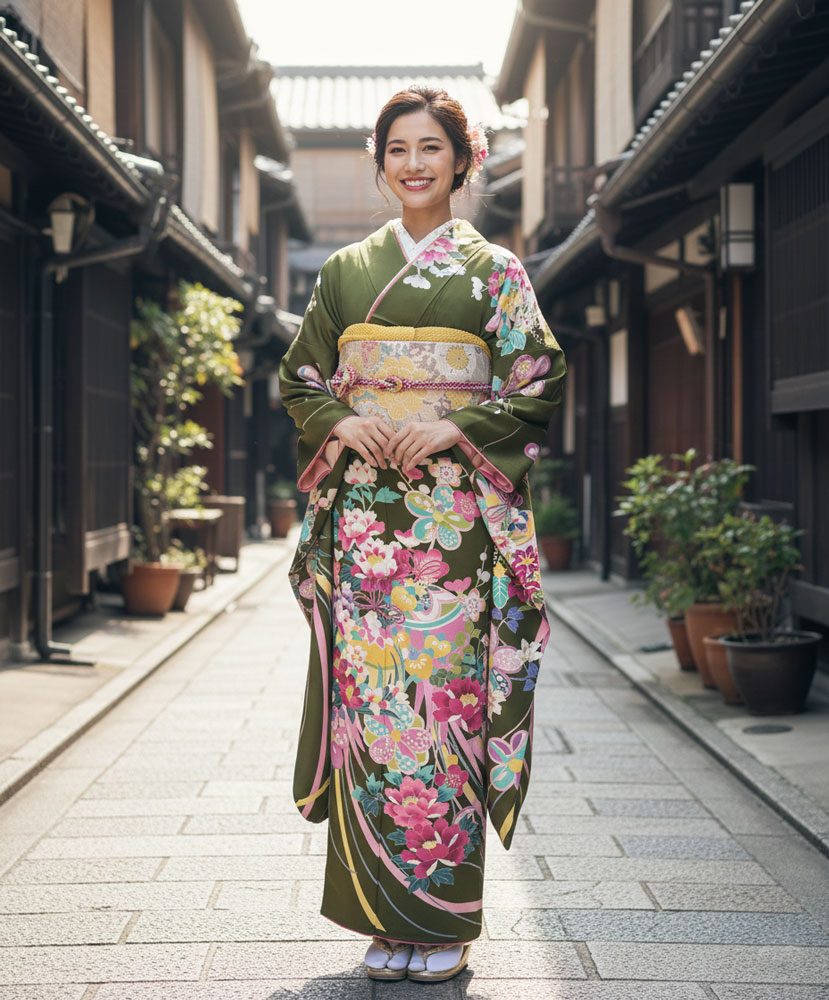 十日町友禅 – 緑04