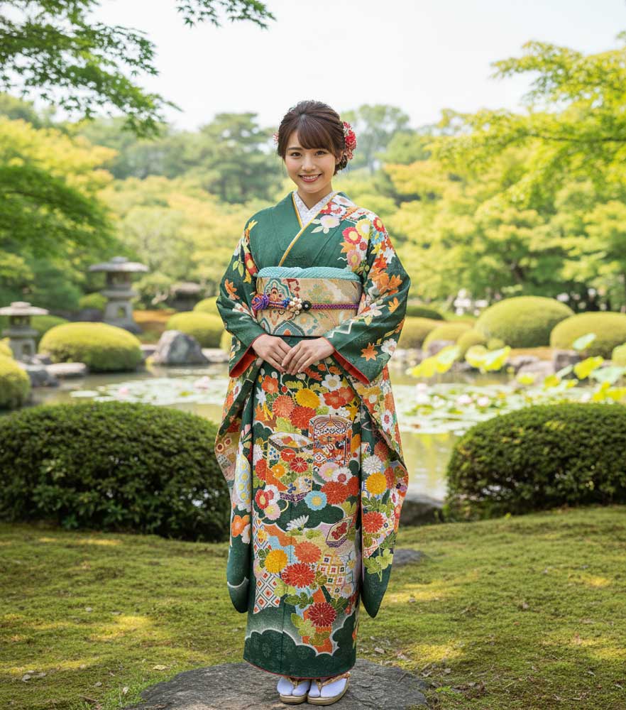 十日町友禅 – 緑03