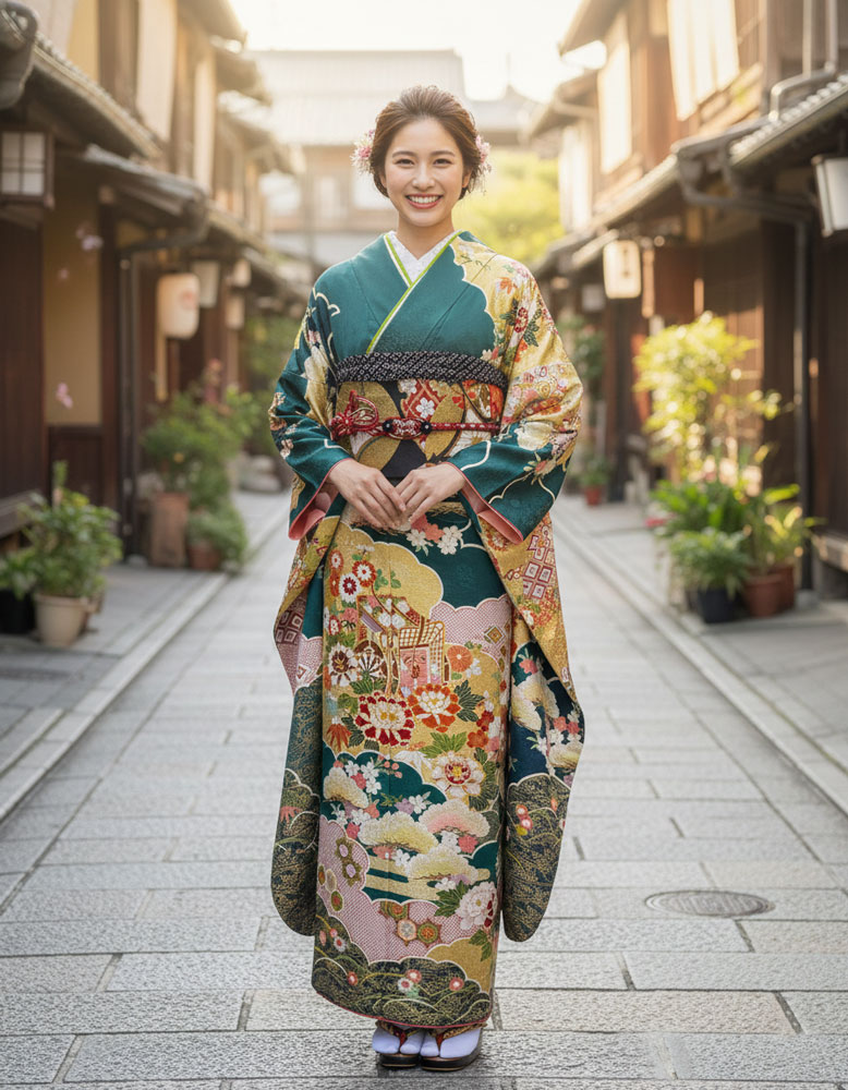 十日町友禅 – 簑助 – 緑02