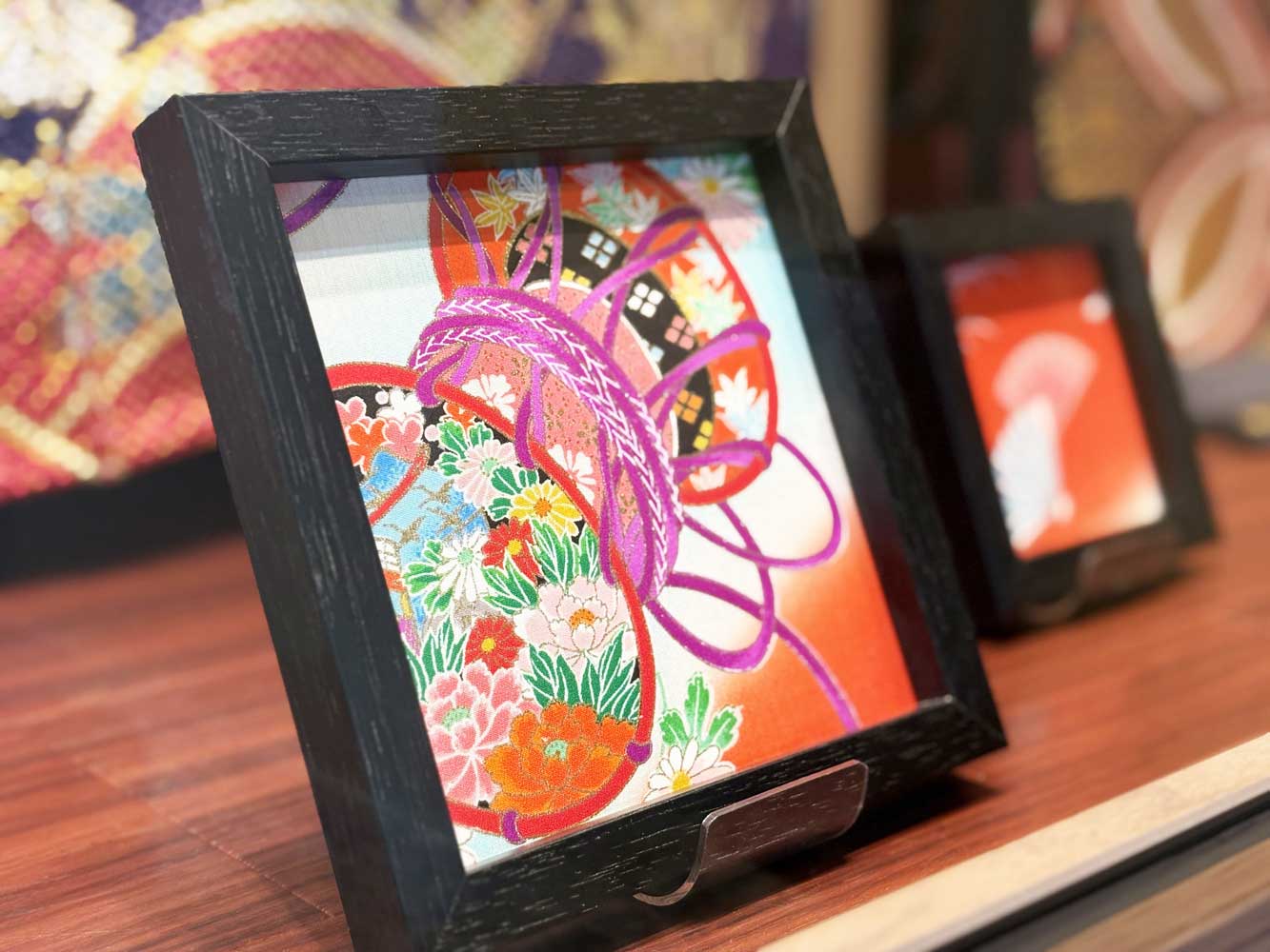 【着物アート】Kimono Art 150×150 赤01