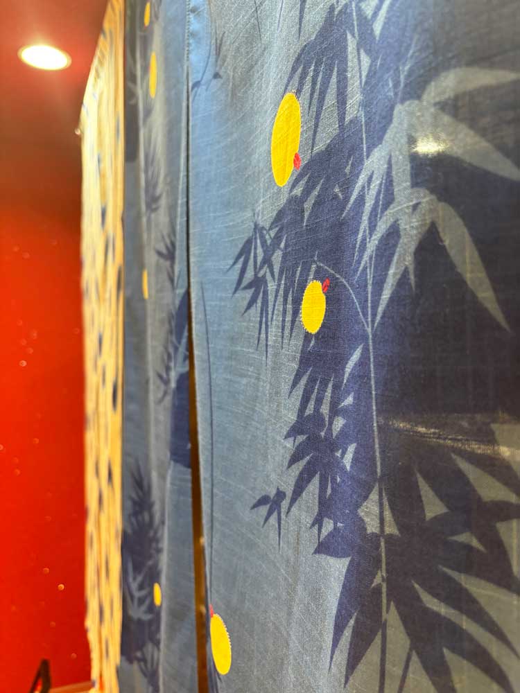 【着物のれん】Kimono Noren 着物リメイク 青01