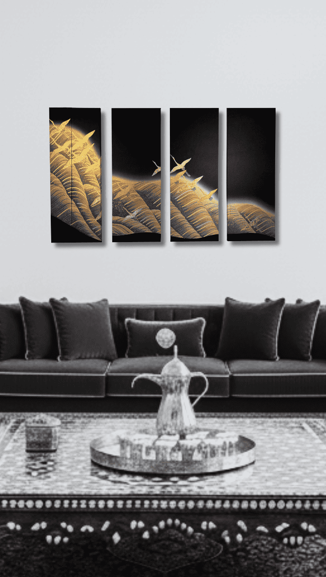 【留袖アート】Kimono Art 京友禅 ファブリックパネル 黒留袖01