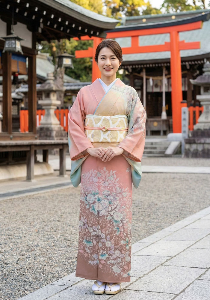 京友禅 – 訪問着レンタル -ピンク02