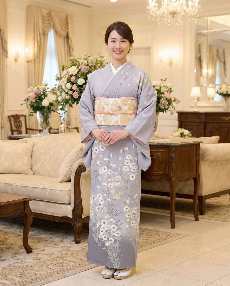 京友禅 – 訪問着レンタル -薄紫02