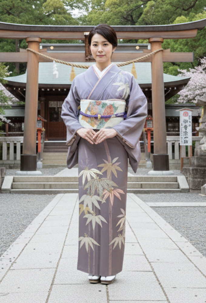 京友禅 – 訪問着レンタル – 紫01