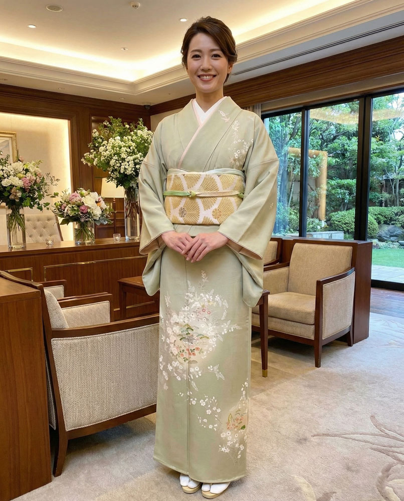 京友禅 – 訪問着レンタル – 緑