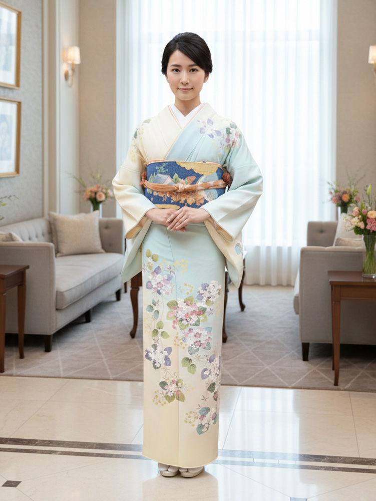 京友禅 – 訪問着レンタル – 黄05