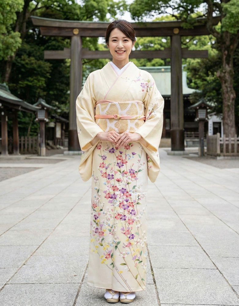 京友禅 – 訪問着レンタル -黄06