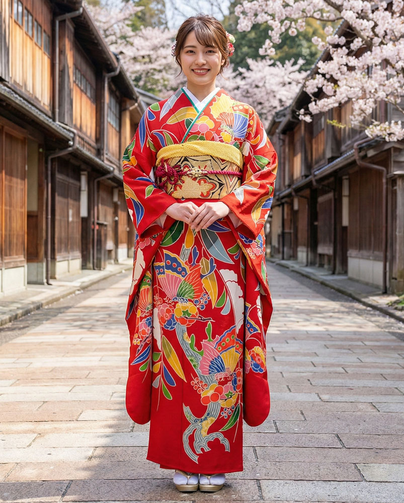 レンタル 紅型 振袖 – 赤22