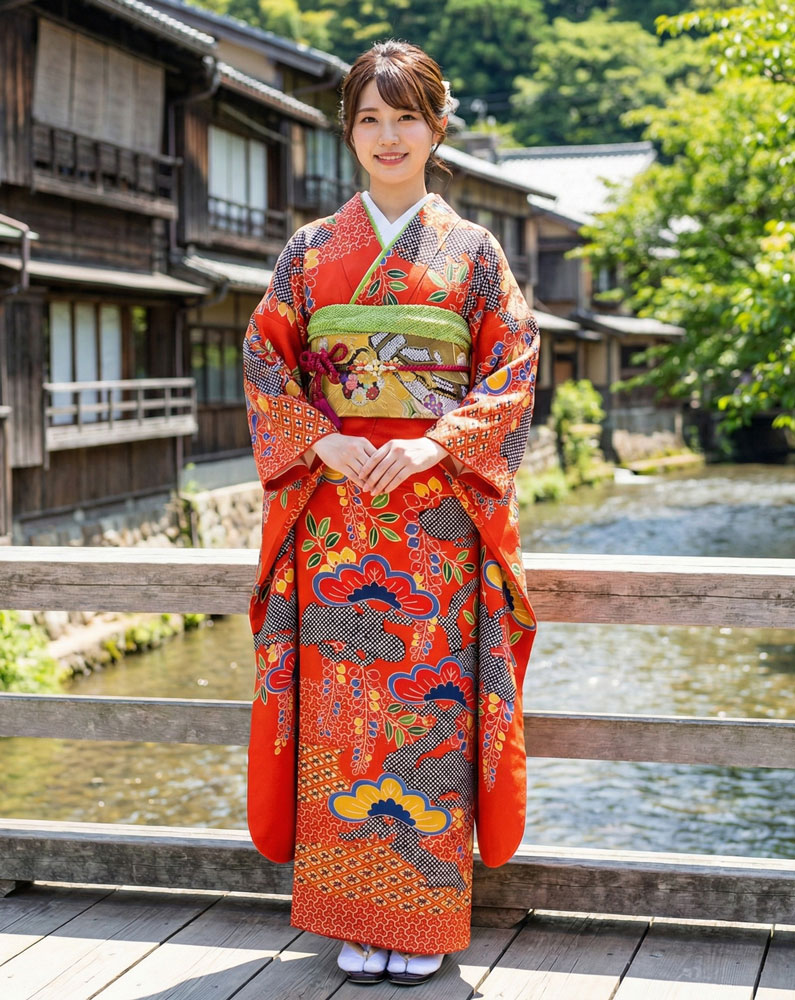 レンタル 紅型 振袖 – 赤23