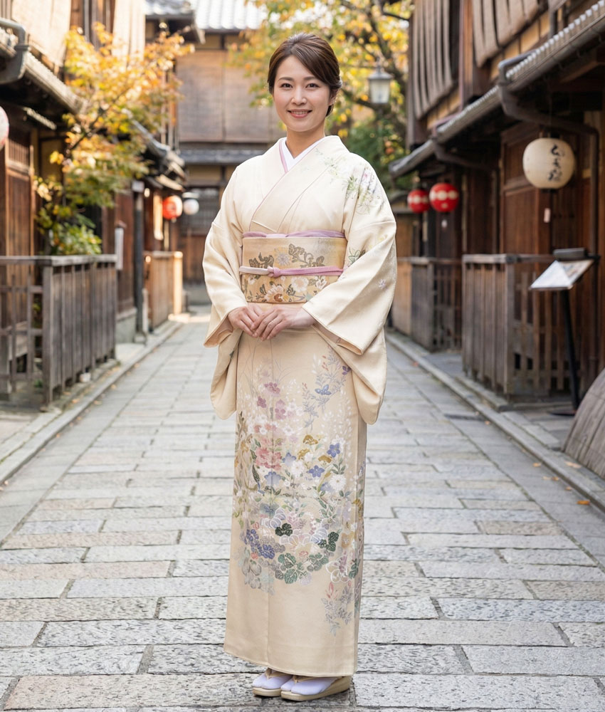 京友禅 訪問着 黄02