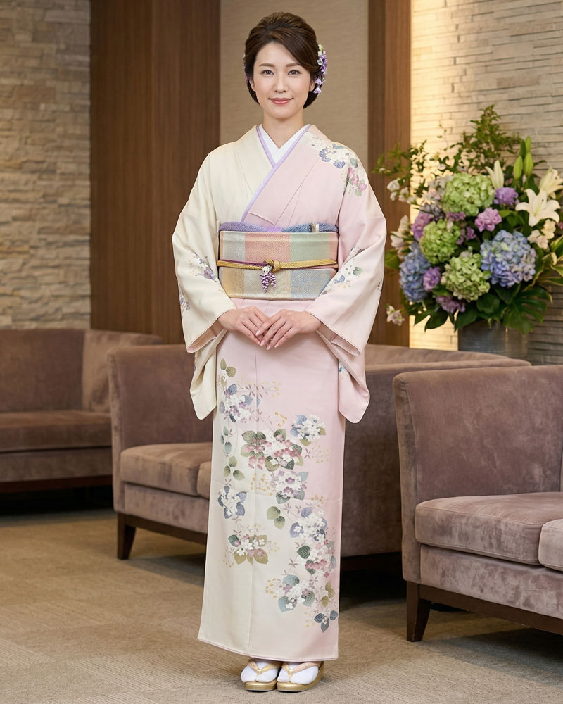 京友禅 訪問着 ピンク05