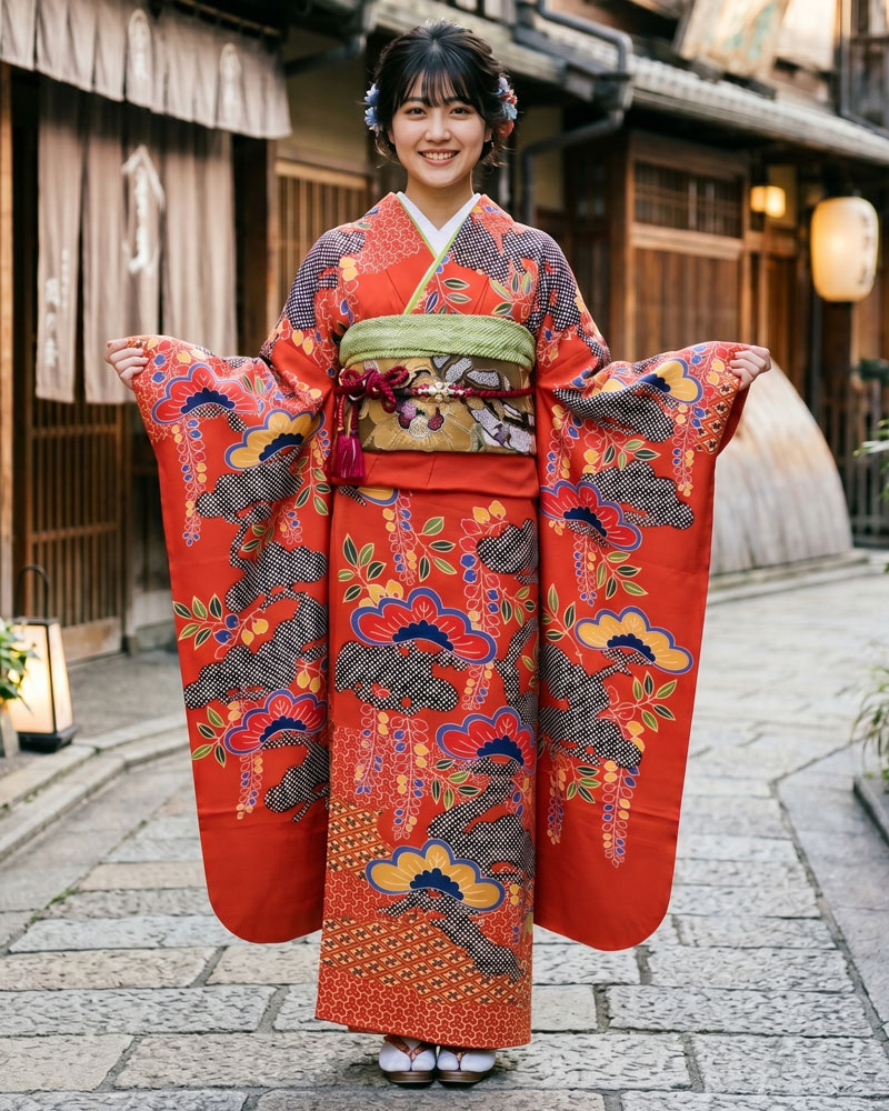 レンタル 紅型 振袖 – 赤23