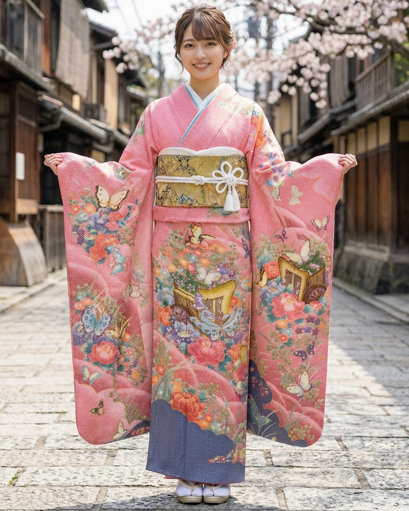 藤娘きぬたや 総絞り振袖 ピンク01