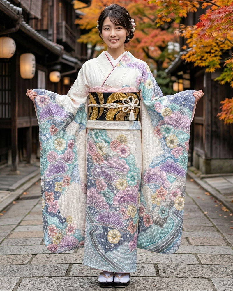 藤娘きぬたや 総絞り振袖 白05