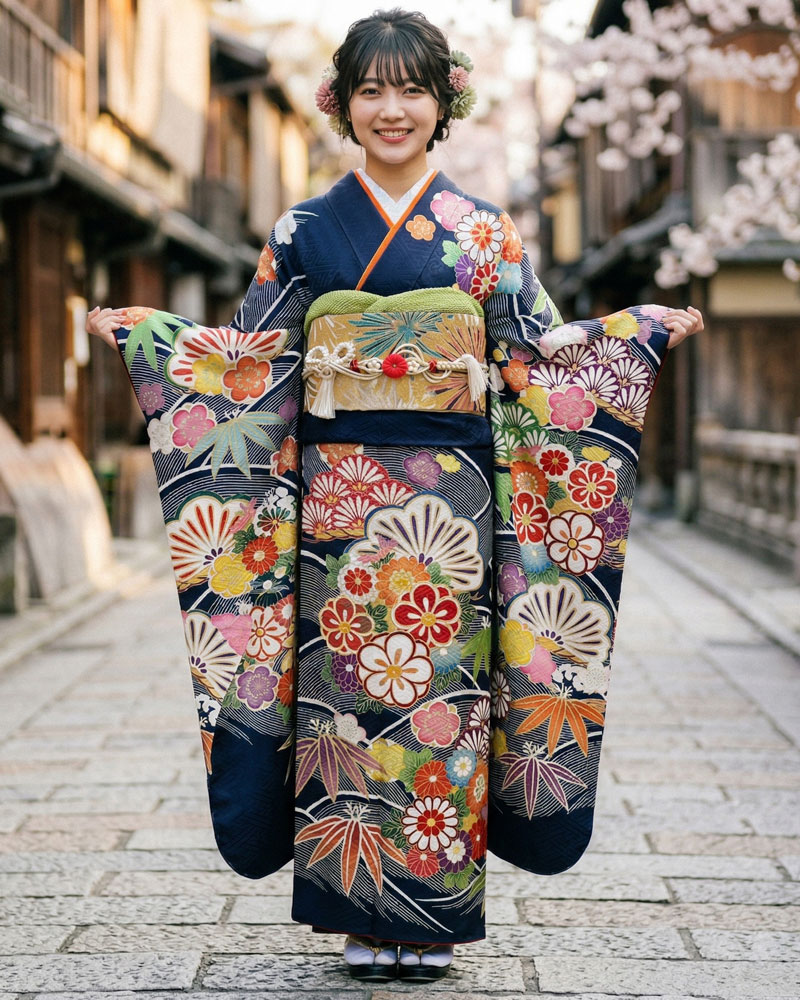 レンタル振袖 – 紺02