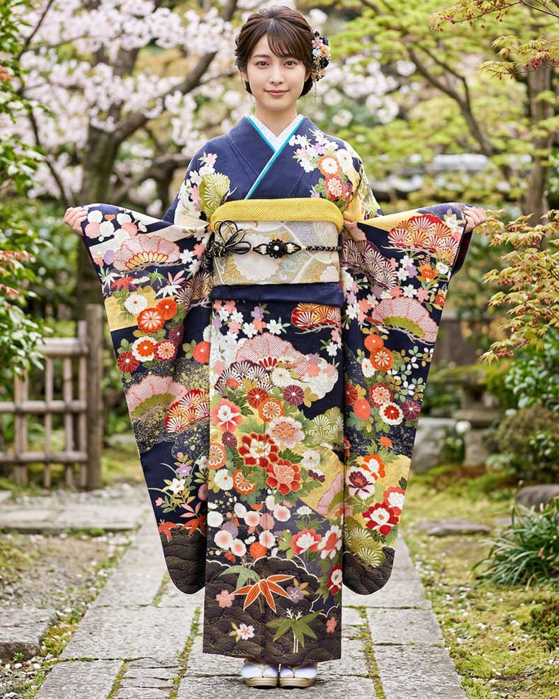 レンタル振袖 – 紺03