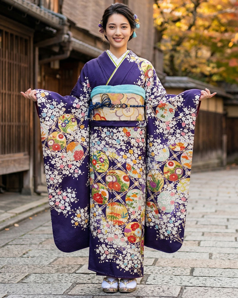 京友禅 – 振袖 – 久保耕 – 紫01