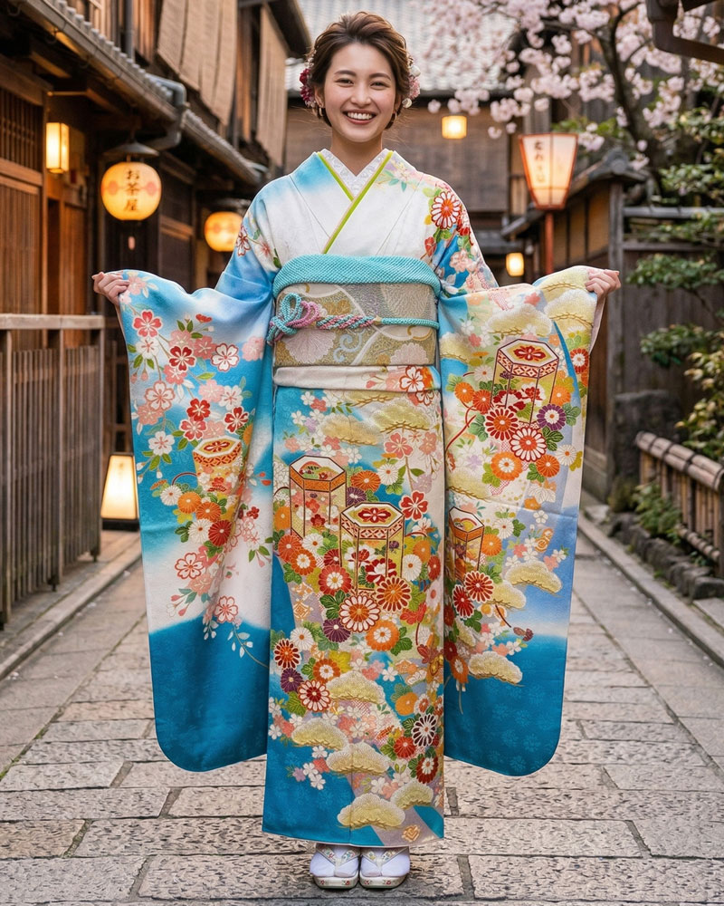 十日町友禅 -振袖 – 簑助 – 水色03