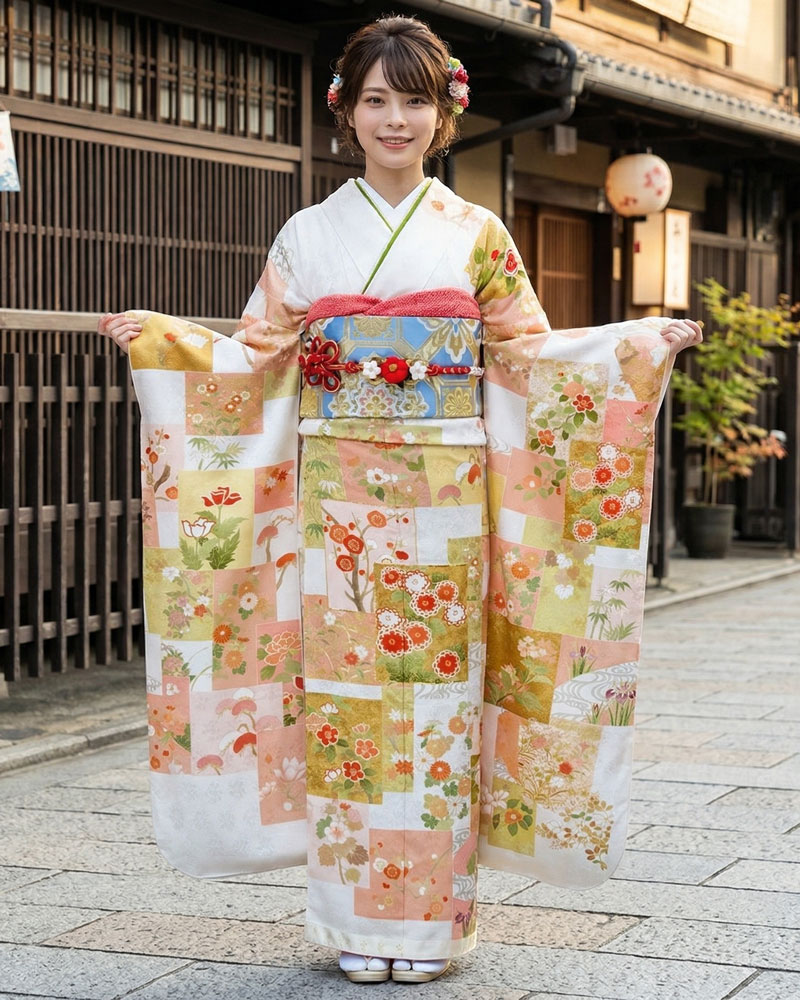 十日町友禅 -振袖 – 吉澤 – 白01