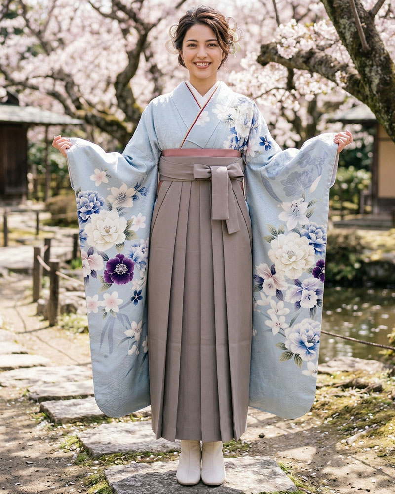 卒業式袴 x 振袖 – レンタル – 茶04