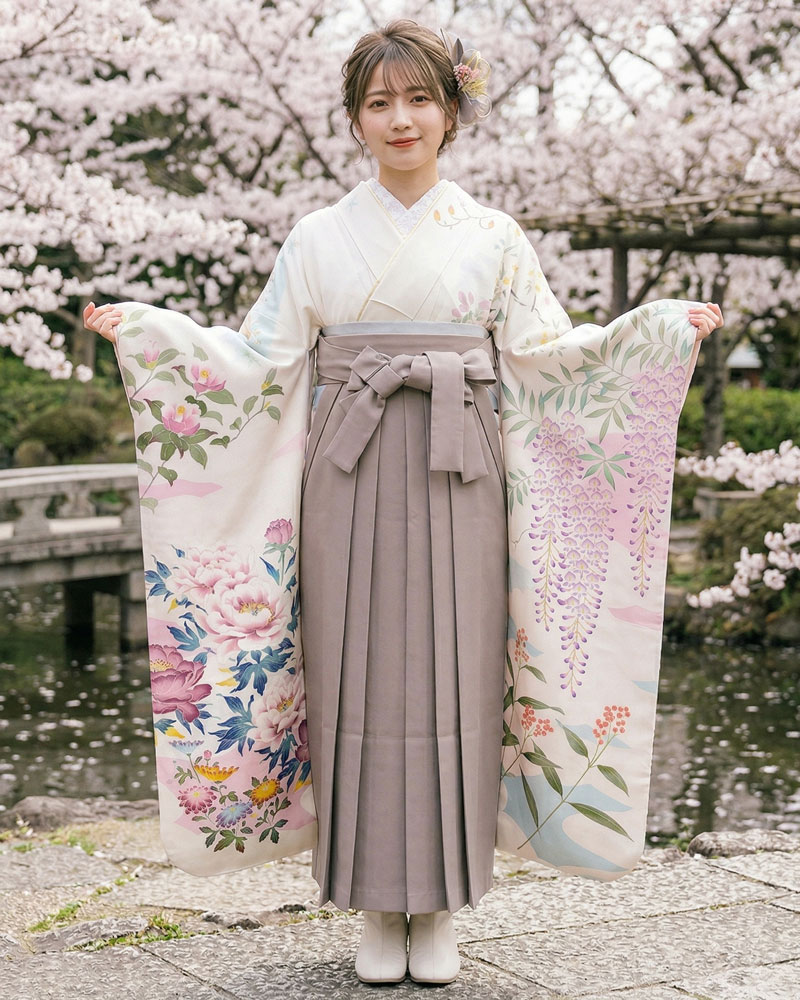 卒業式袴 x 振袖 – レンタル – 茶05