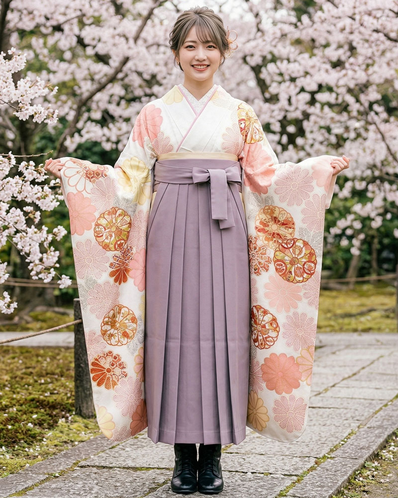 卒業式袴 x 振袖 – レンタル – 紫12