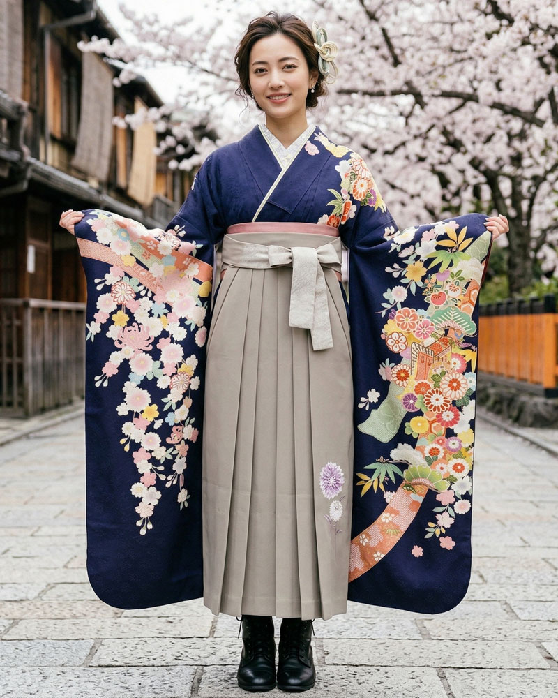 卒業式袴 x 振袖 – レンタル – 茶08