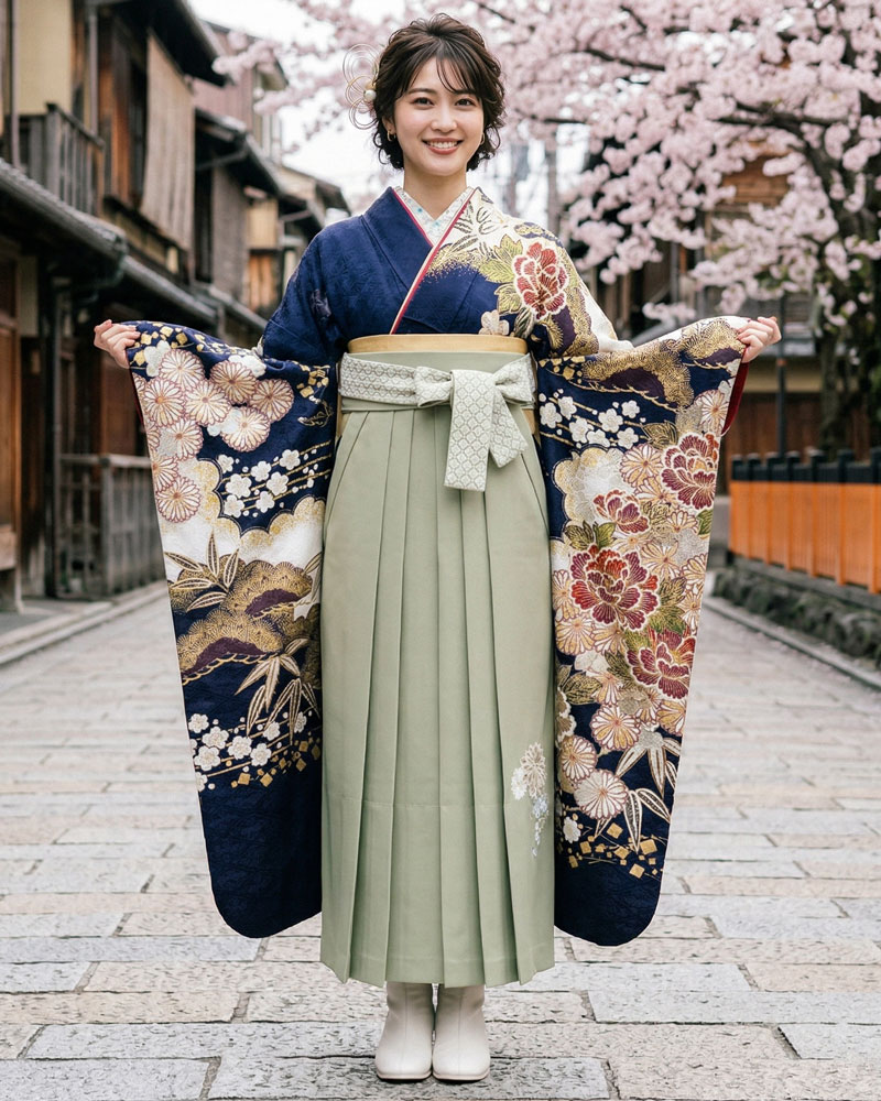 卒業式袴 x 振袖 – レンタル – 茶09