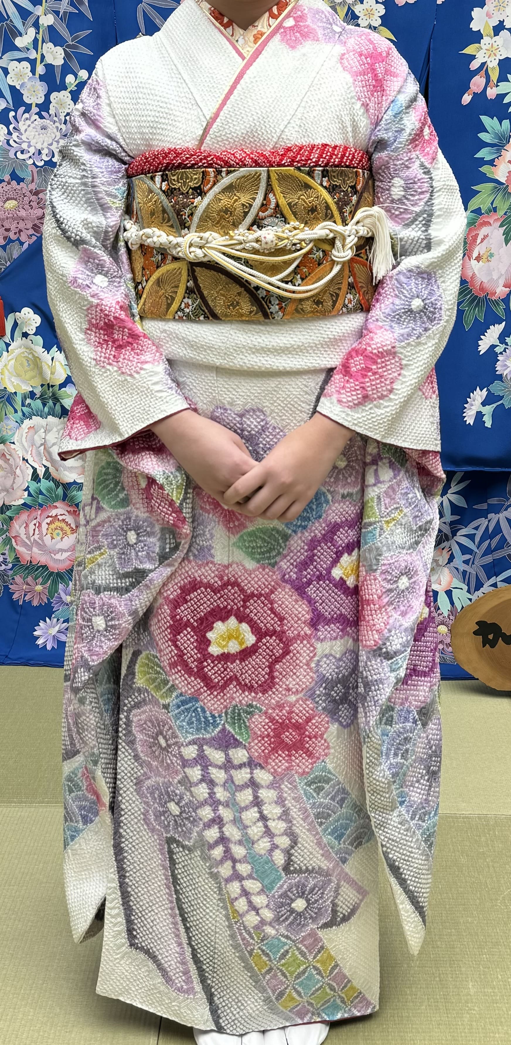 部分総絞りのお着物から 二部式お着物｜レディース