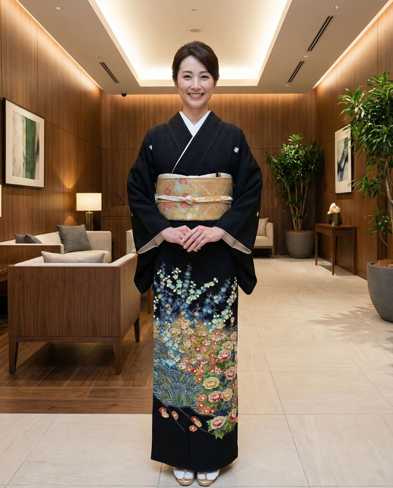 加賀友禅 – 黒留袖レンタル02