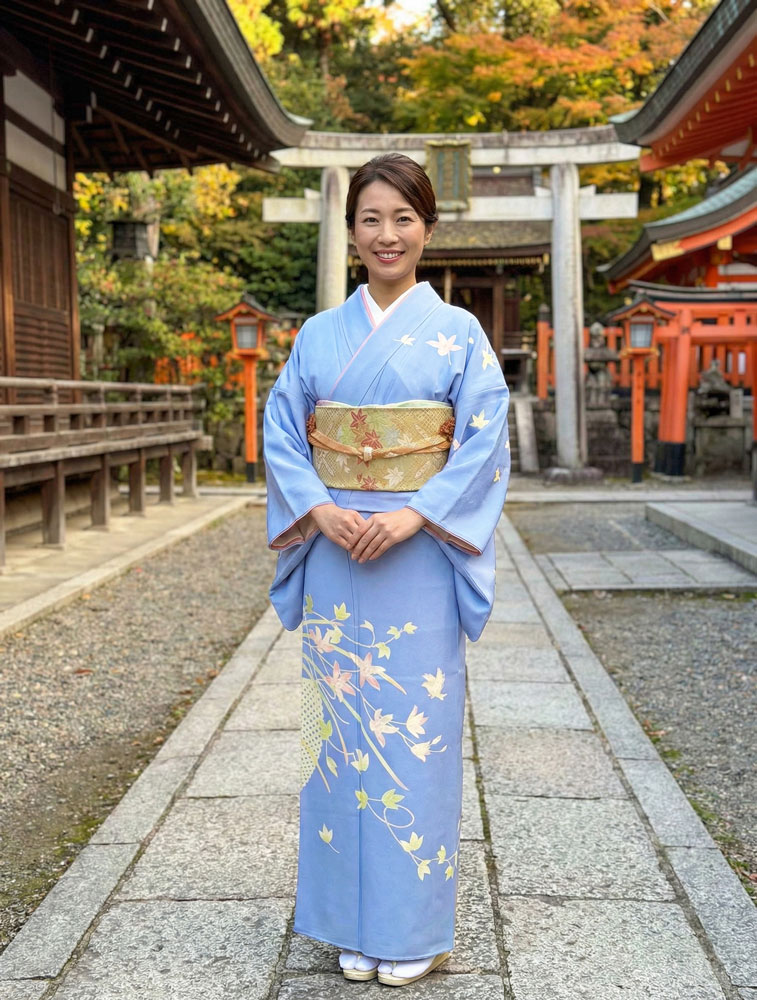 加賀友禅 – 訪問着レンタル – 水色01