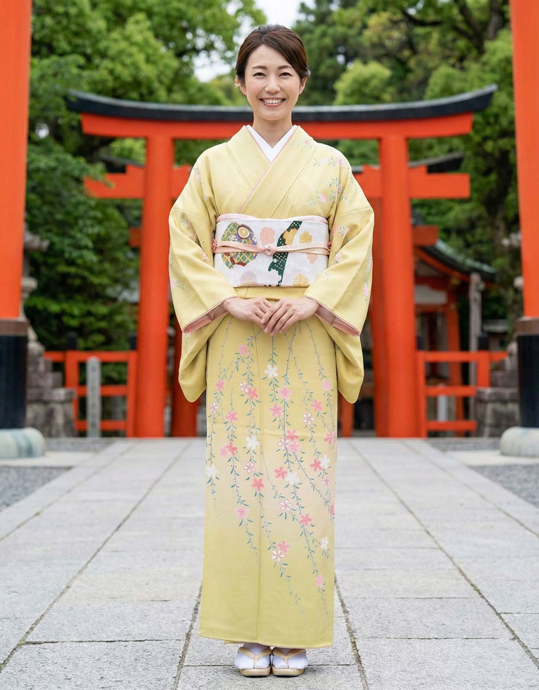 加賀友禅 – 訪問着レンタル – 黄