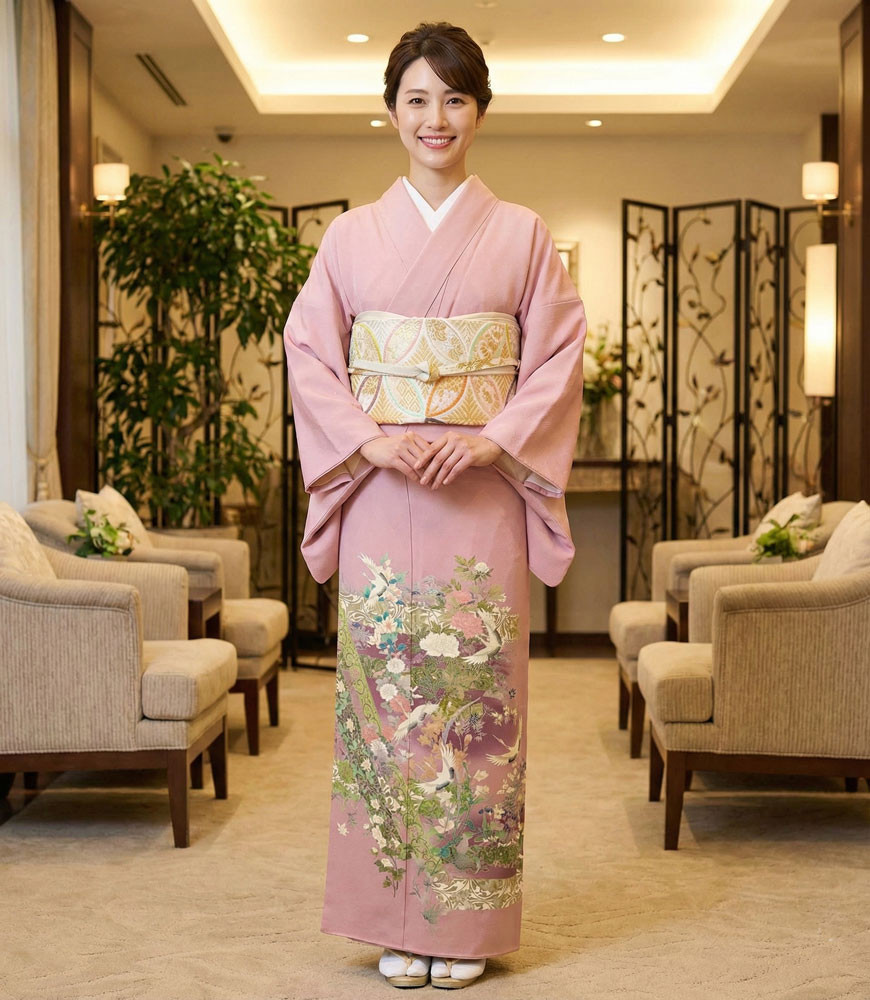 京友禅 – 色留袖レンタル – ピンク