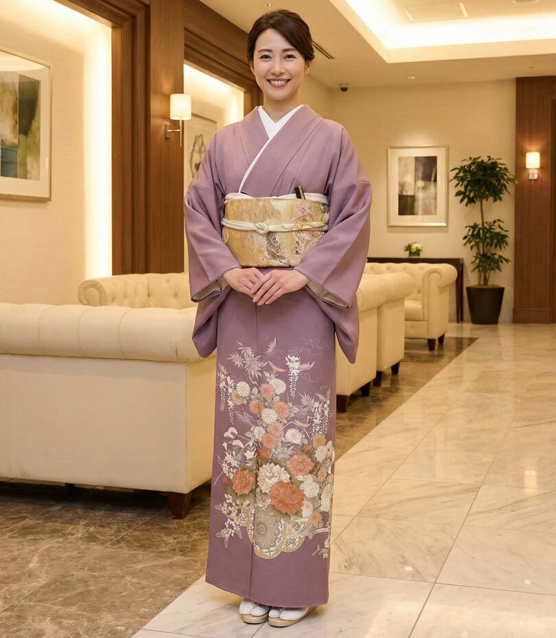 京友禅 – 色留袖レンタル – 紫