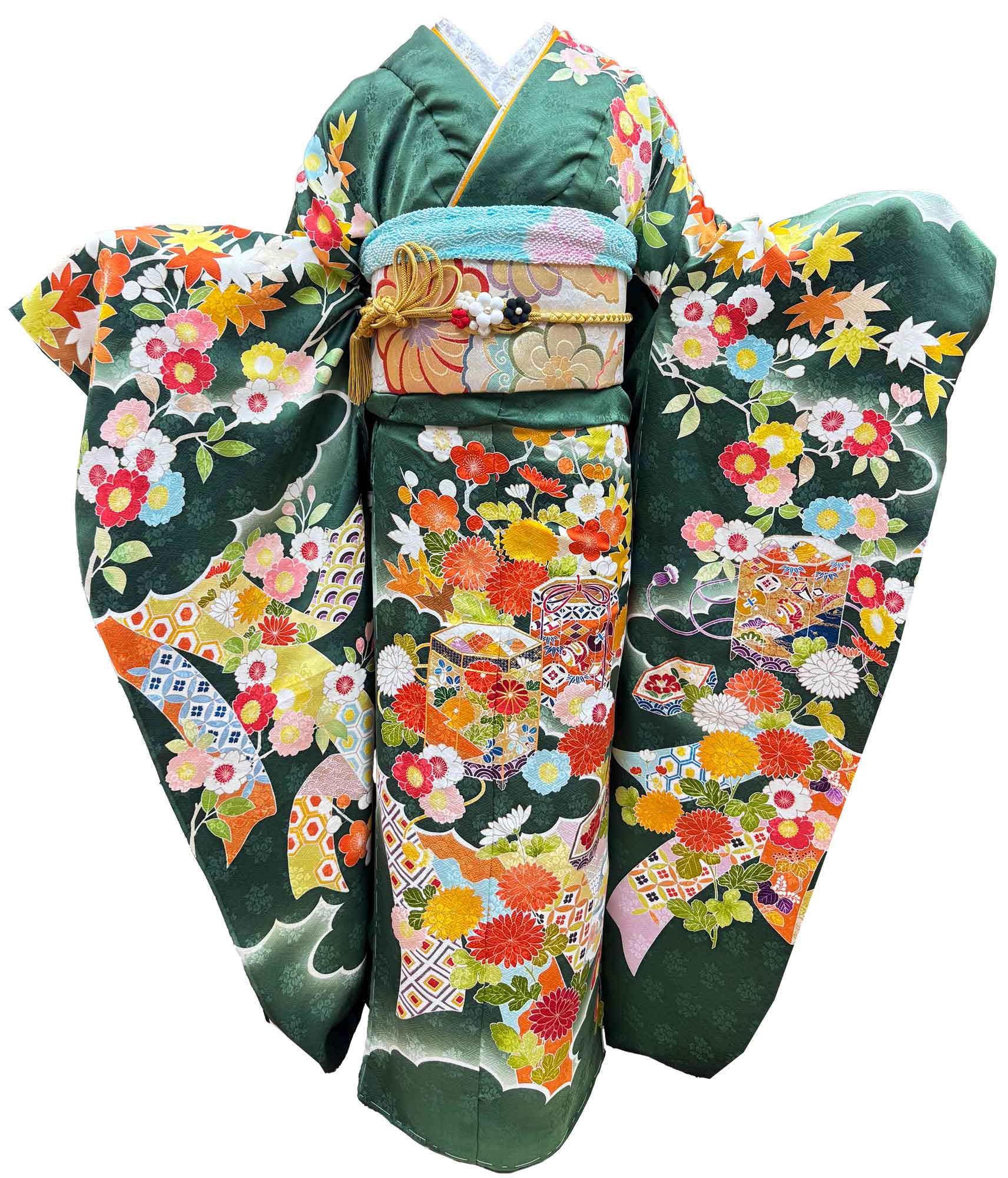 十日町友禅 – 緑03