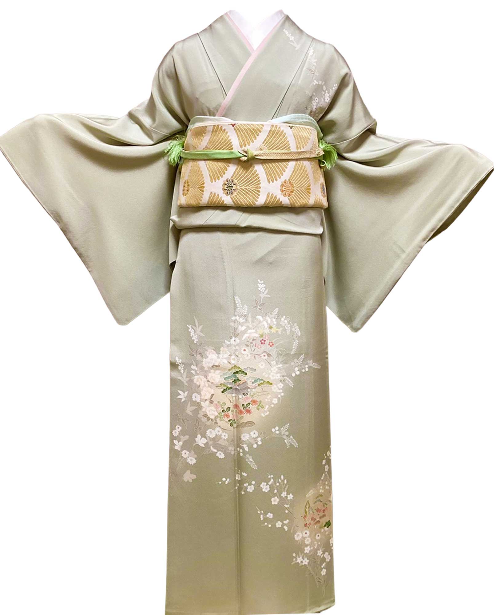 京友禅 – 訪問着レンタル – 茶