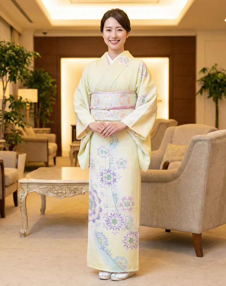 加賀友禅 訪問着 田野美恵『万華』黄