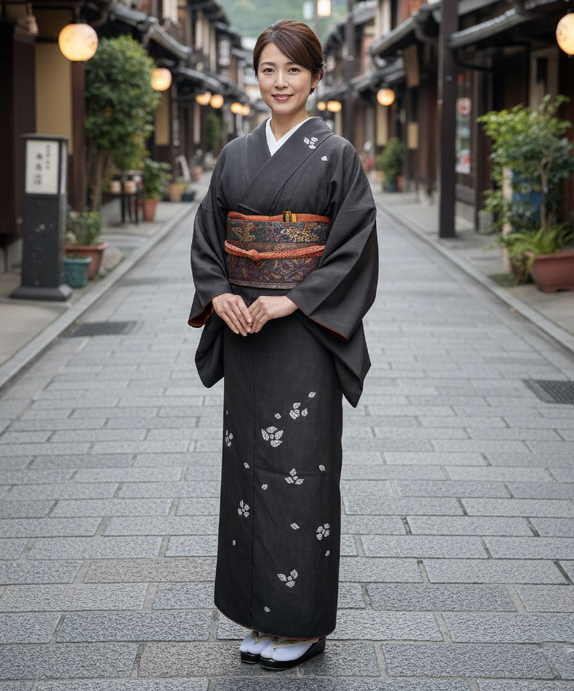 大島紬 訪問着 茶02